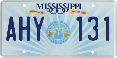 MS license plate AHY131