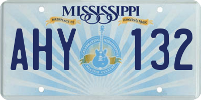MS license plate AHY132