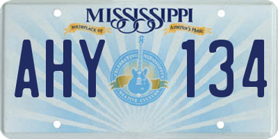 MS license plate AHY134