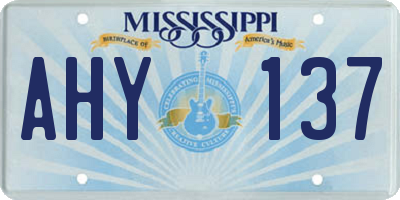 MS license plate AHY137