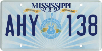 MS license plate AHY138
