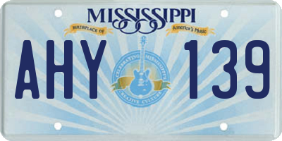 MS license plate AHY139