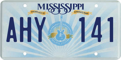 MS license plate AHY141