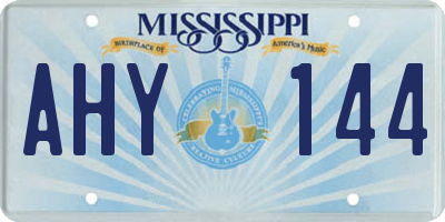 MS license plate AHY144