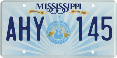 MS license plate AHY145