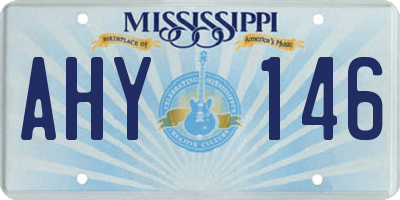 MS license plate AHY146