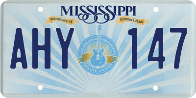 MS license plate AHY147