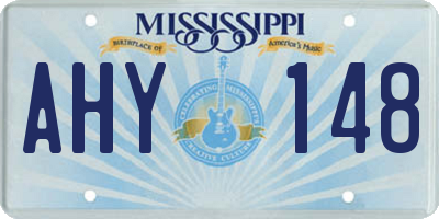 MS license plate AHY148