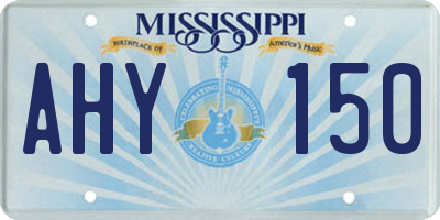 MS license plate AHY150