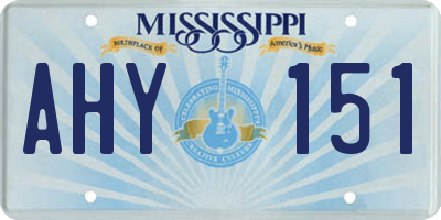 MS license plate AHY151