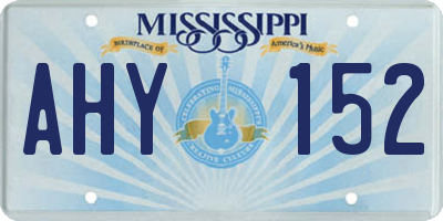 MS license plate AHY152