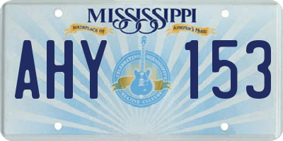 MS license plate AHY153