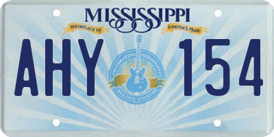 MS license plate AHY154