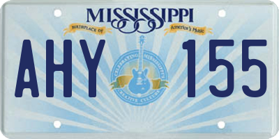 MS license plate AHY155