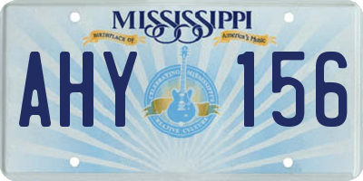 MS license plate AHY156