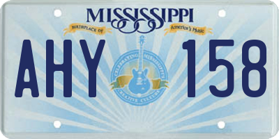 MS license plate AHY158