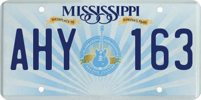 MS license plate AHY163