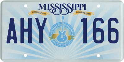 MS license plate AHY166