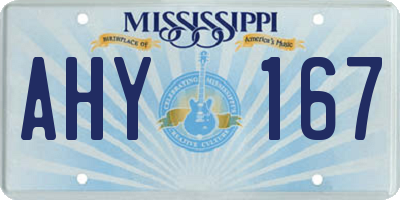 MS license plate AHY167