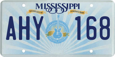 MS license plate AHY168