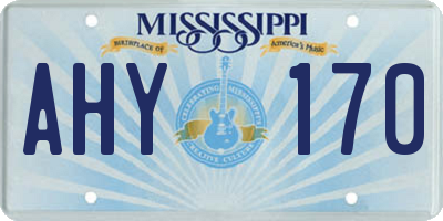 MS license plate AHY170