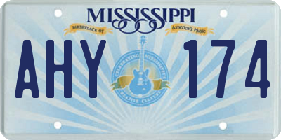 MS license plate AHY174