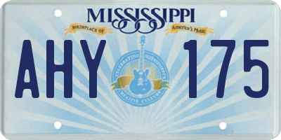 MS license plate AHY175