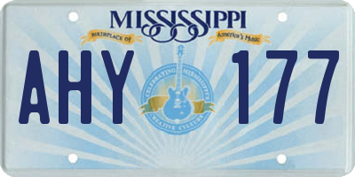 MS license plate AHY177
