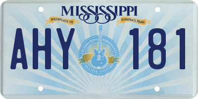 MS license plate AHY181