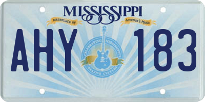MS license plate AHY183