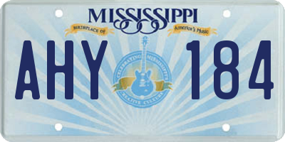 MS license plate AHY184