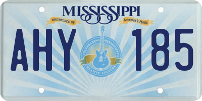 MS license plate AHY185