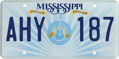 MS license plate AHY187