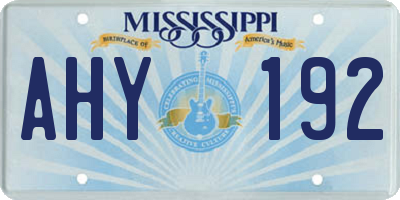 MS license plate AHY192