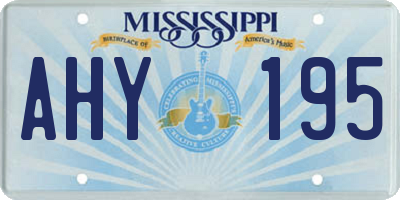 MS license plate AHY195