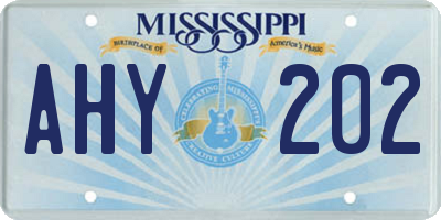MS license plate AHY202