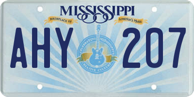 MS license plate AHY207