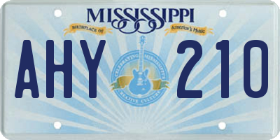 MS license plate AHY210