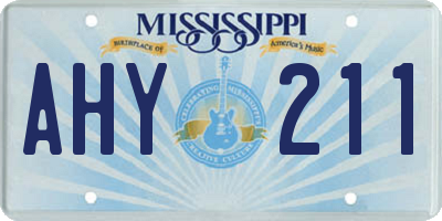 MS license plate AHY211