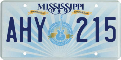 MS license plate AHY215