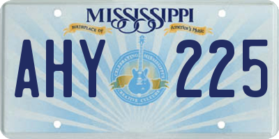 MS license plate AHY225