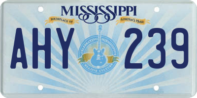 MS license plate AHY239