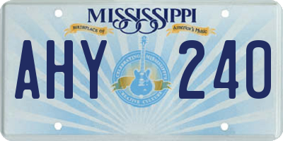 MS license plate AHY240