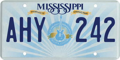 MS license plate AHY242