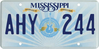 MS license plate AHY244