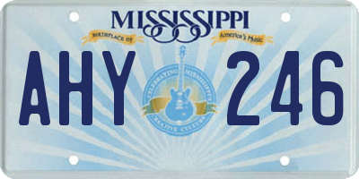MS license plate AHY246