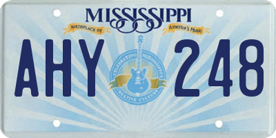 MS license plate AHY248
