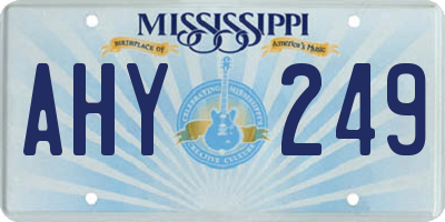 MS license plate AHY249