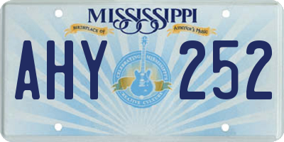MS license plate AHY252