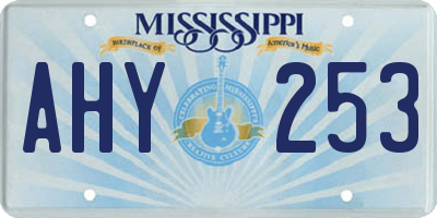 MS license plate AHY253